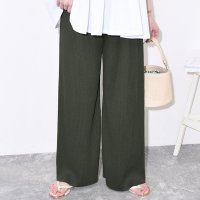 REAL STYLE/リアルスタイル REAL STYLE ワイドパンツ レディース きれいめ 夏 涼しい プリーツ セルフカット ガウチョ ボトムス ズボン ウエストゴム ゆったり/508278273
