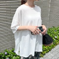 REAL STYLE/リアルスタイル REAL STYLE カットソー レディース 半袖 5分袖 涼しい 速乾 トップス 薄手 透け感 Tシャツ ゆったり 体型カバー シアー 軽い /508278274