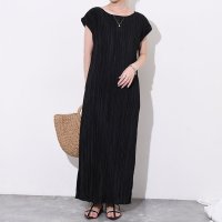 REAL STYLE/リアルスタイル REAL STYLE ワンピース きれいめ 夏 ロング マキシ 薄手 涼しい フレンチスリーブ 半袖 プリーツ 楽ちん 体型カバー ゆったり ス/508278275