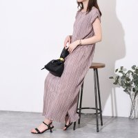 REAL STYLE/リアルスタイル REAL STYLE ワンピース きれいめ 夏 ロング マキシ 薄手 涼しい フレンチスリーブ 半袖 プリーツ 楽ちん 体型カバー ゆったり ス/508278275