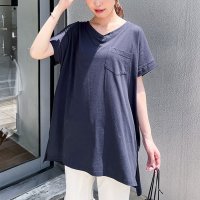 REAL STYLE/リアルスタイル REAL STYLE Tシャツ レディース 半袖 無地 涼しい 夏 綿100％ コットン Vネック トップス カットソー ゆったり 大きいサイズ/508278276