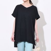 REAL STYLE/リアルスタイル REAL STYLE Tシャツ レディース 半袖 無地 涼しい 夏 綿100％ コットン Vネック トップス カットソー ゆったり 大きいサイズ/508278276