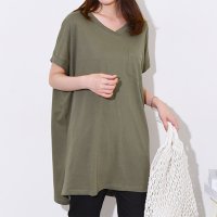 REAL STYLE/リアルスタイル REAL STYLE Tシャツ レディース 半袖 無地 涼しい 夏 綿100％ コットン Vネック トップス カットソー ゆったり 大きいサイズ/508278276