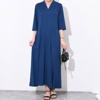 REAL STYLE/リアルスタイル REAL STYLE ワンピース レディース 夏 涼しい ロング 七分袖 五分袖 半袖 ポケット Vネック きれいめ フォーマル オフィス おし/508278298