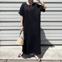 REAL STYLE/リアルスタイル REAL STYLE ワンピース レディース ロング マキシ 春 夏 半袖 きれいめ コットン 綿 Iライン 無地 カットソー 白 黒 グレー /508278346