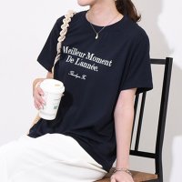 REAL STYLE/リアルスタイル REAL STYLE Tシャツ レディース 半袖 ゆったり 薄手 夏 ロゴ プリント クルーネック ストレッチ ゆるてろ トップス カットソー /508278356
