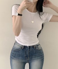 VIVIDLADY/ビビッドレディ VIVIDLADY サイドシャーリング入り半袖Tシャツ レディース 夏 6色 バレエコア シャーリング タイト ミニT クロップド 小さい スリ/508278373