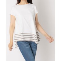 LAITERIE/レイトリー LAITERIE ECO天竺×ボーダー ランダムヘムプルオーバー/508278426