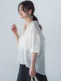 LAUTREAMONT/ロートレアモン LAUTREAMONT シアーリネンVネックブラウス≪手洗い可能≫/508278448