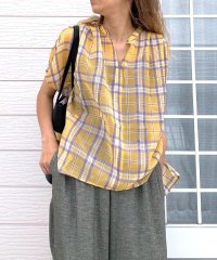 Q/キュー Q エアリーチェックスキッパーブラウス/508278451