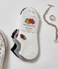 FRUIT OF THE LOOM/フルーツオブザルーム FRUIT OF THE LOOM ロゴ刺繍くるぶし丈ショートソックス3足セット 16156300/508278477
