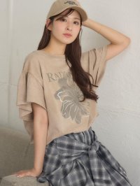 RETRO GIRL/レトロガール RETRO GIRL 花プリント袖フリルTEE/508278615