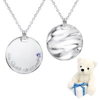 Sears/シアーズ Sears 選べる誕生石12色 ネックレス メンズ 9月 誕生石 テディベア 付 彼氏 誕生日プレゼント 男性 シルバー/508278735
