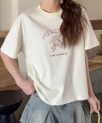 LOWO/ロワ LOWO 綿混プリントTシャツ カットソー/508278858