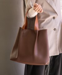 MAISON CLUB/メゾンクラブ MAISON CLUB バイカラーPUレザートートバック M/508278975