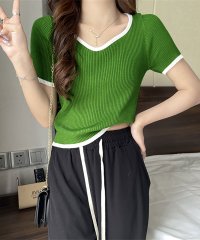 NinaetLina/ニナエリナ Nina et Lina バイカラーリブサマーニット/508279017
