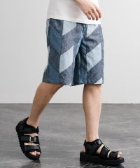 Rocky Monroe/ロッキーモンロー Rocky Monroe ショートパンツ ハーフパンツ デニム メンズ レディース パッチワーク 短パン ショーツ ひざ丈 イージー KRIF/508279028