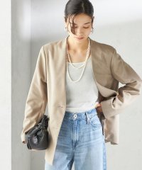 SHIPS WOMEN/〈手洗い可能〉Asami 麻調合繊 カラー レス ジャケット 2/508279149