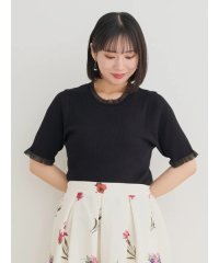 Re-J＆SUPURE/【接触冷感】シアーフリルリネンライクニットトップス（無地・ボーダー柄）/508279159