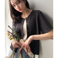 Classical Elf/クラシカルエルフ Classical Elf ラフに着てもサマになる！前後2wayクラッシュジャカードノーカラーブラウス（半袖）/508279250