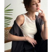 Classical Elf/クラシカルエルフ Classical Elf 大人お洒落はさりげなくきらめくラメ◎ラメ入りアメスリテレコタンクトップ/508279251