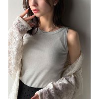 Classical Elf/クラシカルエルフ Classical Elf 大人お洒落はさりげなくきらめくラメ◎ラメ入りアメスリテレコタンクトップ/508279251