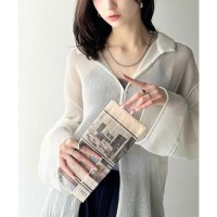 Classical Elf/クラシカルエルフ Classical Elf 大人の抜け感。シアー楊柳素材カーディガンブラウス（長袖）/508279254