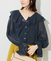 SLOBE IENA/《予約》フロントスキッパーラッフルブラウス/508279445