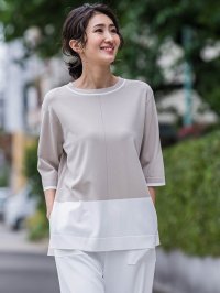 la.f…(Lsize)/ラ エフ エルサイズ la.f…(Lsize) 【大きいサイズ】Tシャツ風ニットプルオーバー≪手洗い可能≫/508279488