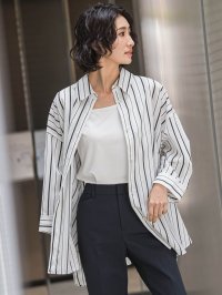 la.f…(Lsize)/ラ エフ エルサイズ la.f…(Lsize) 【大きいサイズ】長袖ストライプシャツ≪洗濯機で洗える≫/508279490