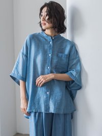 la.f…(Lsize)/ラ エフ エルサイズ la.f…(Lsize) 【大きいサイズ】”風をまとう、大人のシアー”デニムシャツ≪洗濯機で洗える≫/508279491