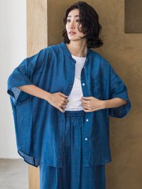 la.f…(Lsize)/ラ エフ エルサイズ la.f…(Lsize) 【大きいサイズ】”風をまとう、大人のシアー”デニムシャツ≪洗濯機で洗える≫/508279491