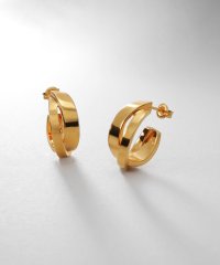 COCOSHNIK ONHITSCH/シルバー フラットオーバルクロスピアス GP/508279507