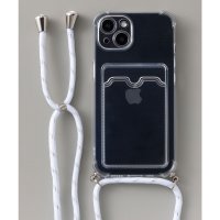 emonique/エモニーク emonique カードポケット パラコードストラップ付き クリアiPhoneケース カバー/508279709