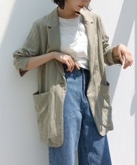 and　Me.../アンドミー andme リネンブレンド テーラード ジャケット evernavy エバーネイビー/508279753