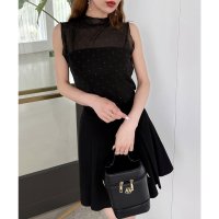 ROYAL PARTY/ロイヤルパーティー ROYAL PARTY キラキラシアーノースリーブトップス/508279880