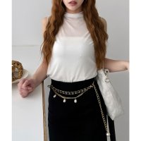 ROYAL PARTY/ロイヤルパーティー ROYAL PARTY キラキラシアーノースリーブトップス/508279880