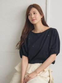 RETRO GIRL/レトロガール RETRO GIRL 裾バルーンビジューTEE/508279889