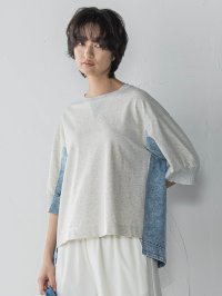 MAYSON GREY/メイソングレイ MAYSON GREY デニムドッキングBACKプリーツプルオーバー≪洗濯機で洗える≫/508280007