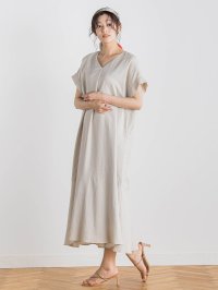 Droite Lautreamont/ドロワット ロートレアモン Droite lautreamont レーヨン麻ポプリンワンピース≪手洗い可能≫/508280012