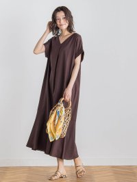 Droite Lautreamont/ドロワット ロートレアモン Droite lautreamont レーヨン麻ポプリンワンピース≪手洗い可能≫/508280012