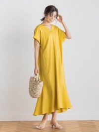 Droite Lautreamont/ドロワット ロートレアモン Droite lautreamont レーヨン麻ポプリンワンピース≪手洗い可能≫/508280012