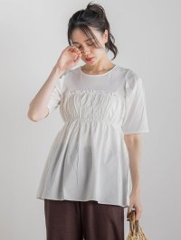 Droite Lautreamont/ドロワット ロートレアモン Droite lautreamont コットン天竺ドッキングプルオーバー≪洗濯機で洗える≫/508280017