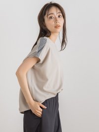 Droite Lautreamont/ドロワット ロートレアモン Droite lautreamont 【WEB限定】カットジョーゼット肩ラメプルオーバー≪手洗い可能≫/508280019