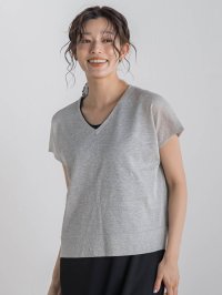 Droite Lautreamont/ドロワット ロートレアモン Droite lautreamont ラメフレンチスリーブプルオーバー≪手洗い可能≫/508280023