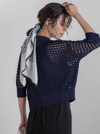 Droite Lautreamont/ドロワット ロートレアモン Droite lautreamont 襟付きメッシュニット≪手洗い可能≫/508280024