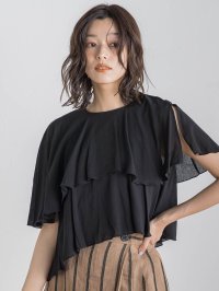 Droite Lautreamont/ドロワット ロートレアモン Droite lautreamont 【WEB限定】先染め桐生染めティアードブラウス≪手洗い可能≫/508280025