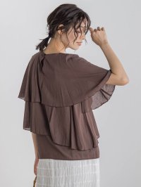 Droite Lautreamont/ドロワット ロートレアモン Droite lautreamont 【WEB限定】先染め桐生染めティアードブラウス≪手洗い可能≫/508280025