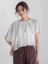 Droite Lautreamont/ドロワット ロートレアモン Droite lautreamont 【WEB限定】先染め桐生染めティアードブラウス≪手洗い可能≫/508280025