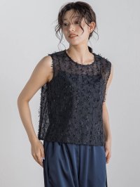 Droite Lautreamont/ドロワット ロートレアモン Droite lautreamont リボンカットジャガードブラウス≪手洗い可能≫/508280027